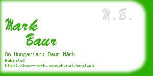mark baur business card