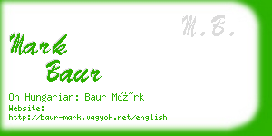 mark baur business card